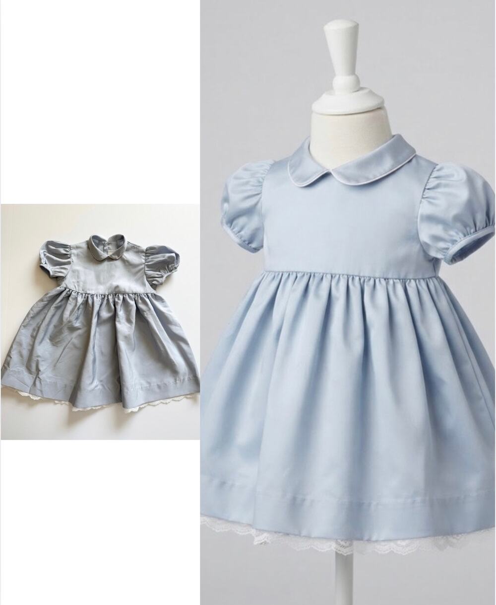 Vintage Ruth of Carolina Baby Girl Dress Blue Peter Pan Collar 12-18 months, 2T